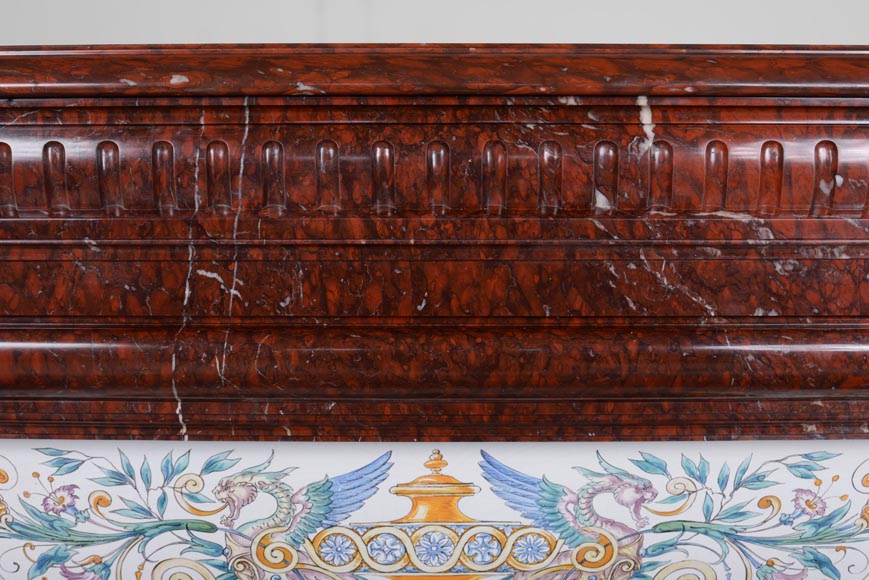 Napoleon III style mantel in Griotte marble Napoleon III style mantel in Griotte marble-1