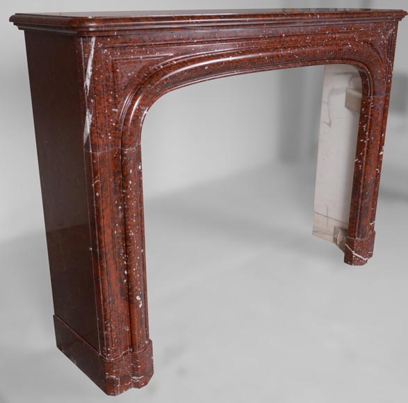 Louis XIV fireplace, Bolection model in Red Griotte marble Louis XIV fireplace, Bolection model in Red Griotte marble-2