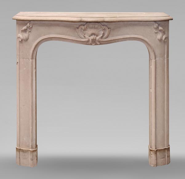 Curved Louis XV style stone mantel Curved Louis XV style stone mantel-0