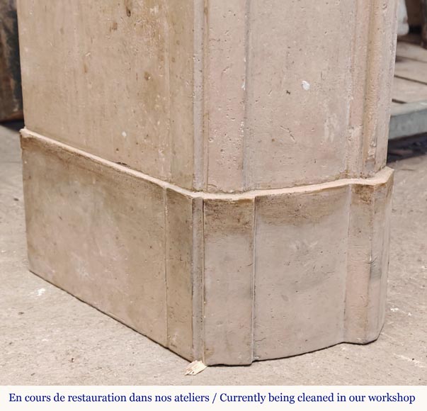 Curved Louis XV style stone mantel Curved Louis XV style stone mantel-5