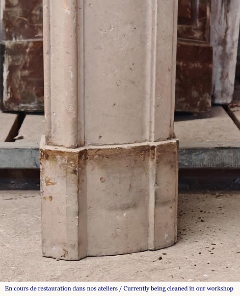 Curved Louis XV style stone mantel Curved Louis XV style stone mantel-8