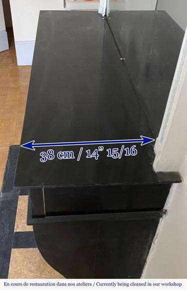 Small Louis Philippe mantel in Noir Fin of Belgique marble Small Louis Philippe mantel in Noir Fin of Belgique marble-3