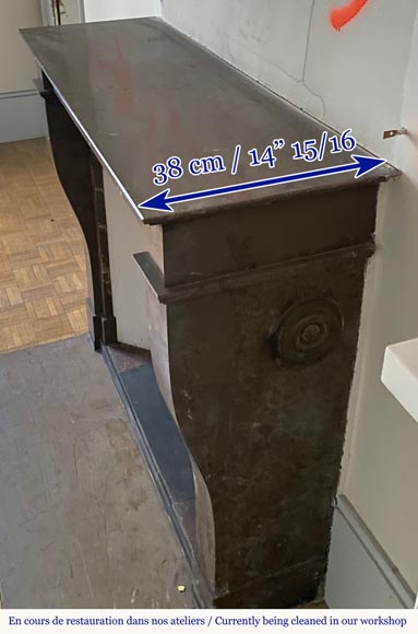 Louis Philippe mantel in Champlain black marble Louis Philippe mantel in Champlain black marble-3