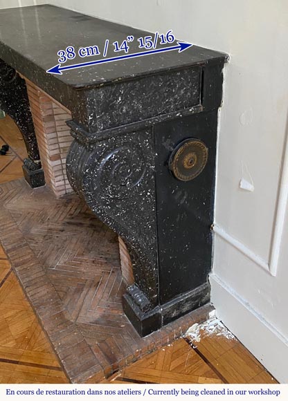 Louis Philippe style mantel in Grey Saint-Anne marble Louis Philippe style mantel in Grey Saint-Anne marble-2