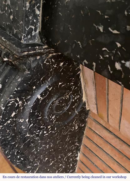 Louis Philippe style mantel in Grey Saint-Anne marble Louis Philippe style mantel in Grey Saint-Anne marble-4