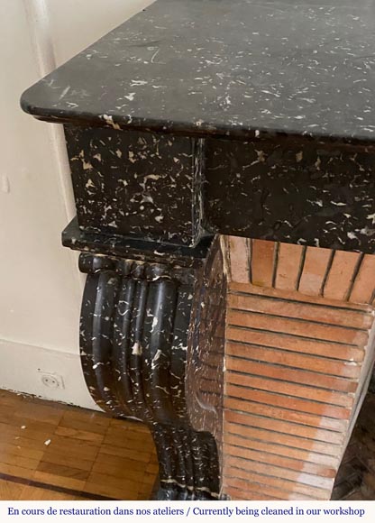 Louis Philippe style mantel in Grey Saint-Anne marble Louis Philippe style mantel in Grey Saint-Anne marble-5