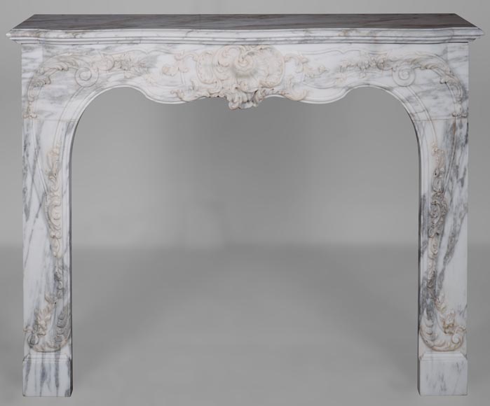 Louis XV style mantel in Arabescato marble Louis XV style mantel in Arabescato marble-0