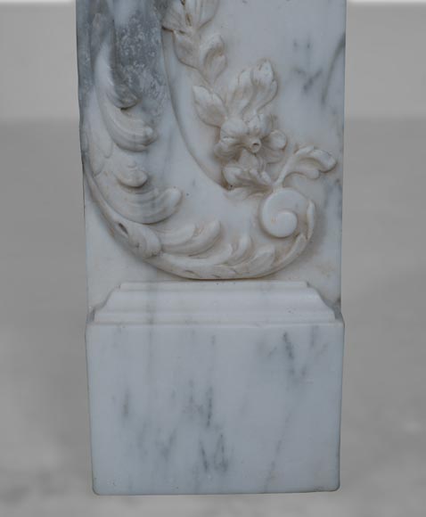 Louis XV style mantel in Arabescato marble Louis XV style mantel in Arabescato marble-11