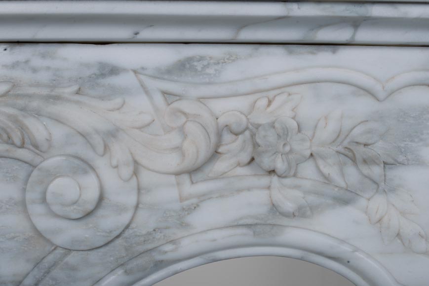 Louis XV style mantel in Arabescato marble-12