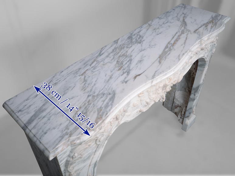 Louis XV style mantel in Arabescato marble Louis XV style mantel in Arabescato marble-13