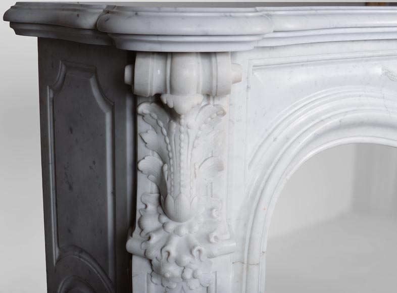 Louis XV style fireplace in Carrara marble Louis XV style fireplace in Carrara marble-10