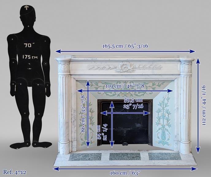 Louis XVI style fireplace with half columns and laurel crown Louis XVI style fireplace with half columns and laurel crown-14