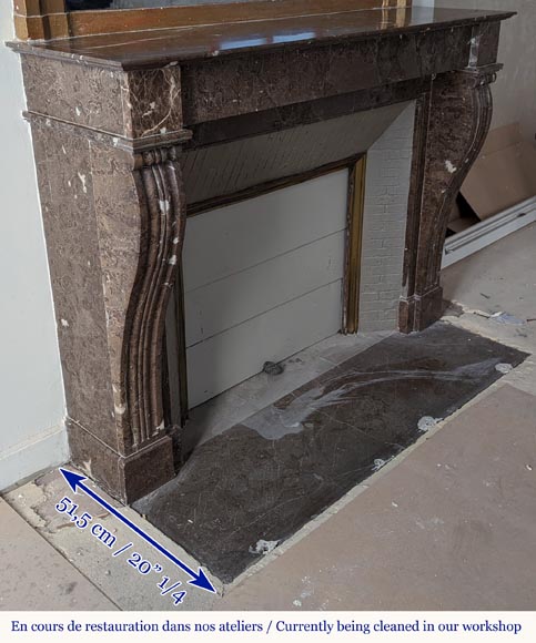 Restoration fireplace in Black Champlain marble Restoration fireplace in Black Champlain marble-2