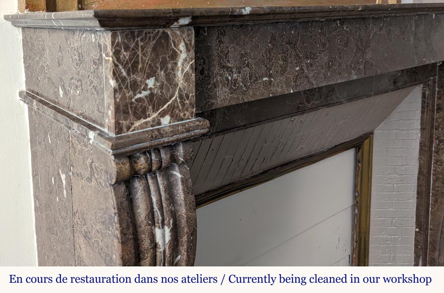 Restoration fireplace in Black Champlain marble Restoration fireplace in Black Champlain marble-3