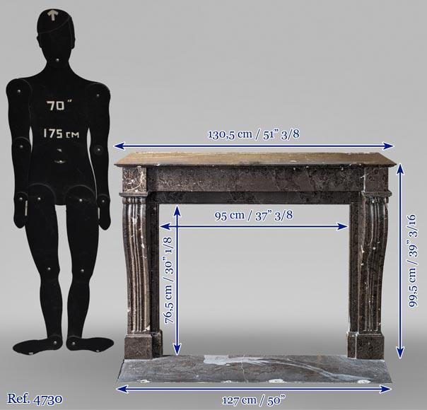 Restoration fireplace in Black Champlain marble Restoration fireplace in Black Champlain marble-9