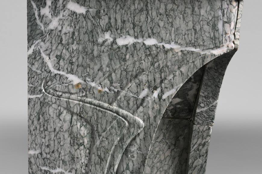 Tony SELMERSHEIM, Art Nouveau Mantelpiece in Green Campan Marble, 1910 Tony SELMERSHEIM, Art Nouveau Mantelpiece in Green Campan Marble, 1910-8