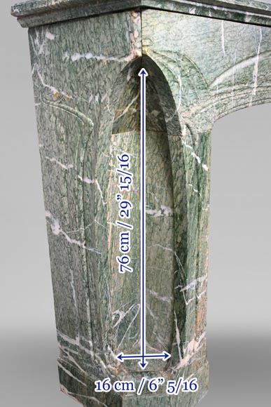 Tony SELMERSHEIM, Art Nouveau Mantelpiece in Green Campan Marble, 1910 Tony SELMERSHEIM, Art Nouveau Mantelpiece in Green Campan Marble, 1910-15