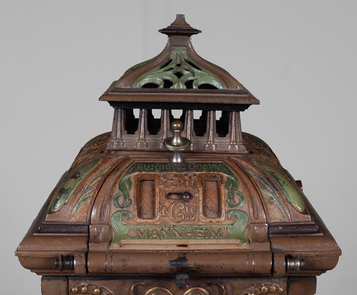Musgrave & Co mannheim - Enameled cast iron stove adorned with views of important buildings in the Palatinate, Germany, circa 1900 Musgrave & Co mannheim - Enameled cast iron stove adorned with views of important buildings in the Palatinate, Germany, circa 1900-3