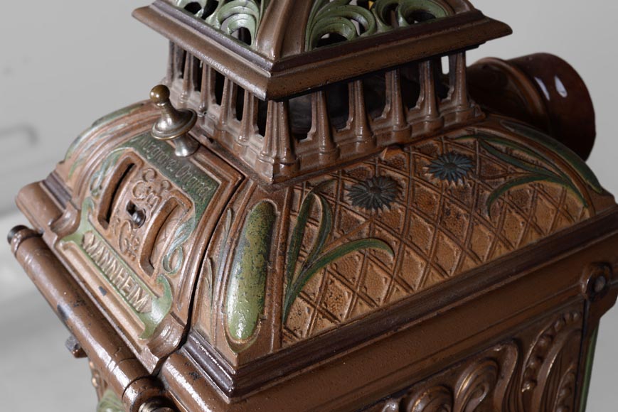 Musgrave & Co mannheim - Enameled cast iron stove adorned with views of important buildings in the Palatinate, Germany, circa 1900 Musgrave & Co mannheim - Enameled cast iron stove adorned with views of important buildings in the Palatinate, Germany, circa 1900-9