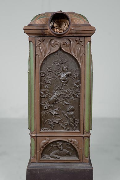 Musgrave & Co mannheim - Enameled cast iron stove adorned with views of important buildings in the Palatinate, Germany, circa 1900 Musgrave & Co mannheim - Enameled cast iron stove adorned with views of important buildings in the Palatinate, Germany, circa 1900-14