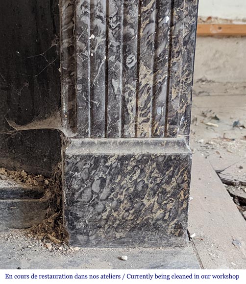 Louis XVI period fireplace in Grey Sainte Anne marble Louis XVI period fireplace in Grey Sainte Anne marble-7