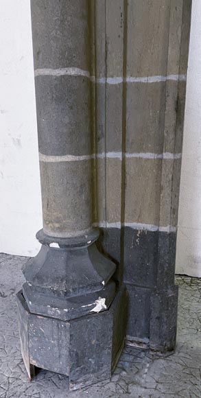 Antique Neo-gothic style wood and cardboard fireplace Antique Neo-gothic style wood and cardboard fireplace-6