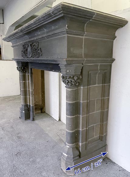 Antique Neo-gothic style wood and cardboard fireplace Antique Neo-gothic style wood and cardboard fireplace-7