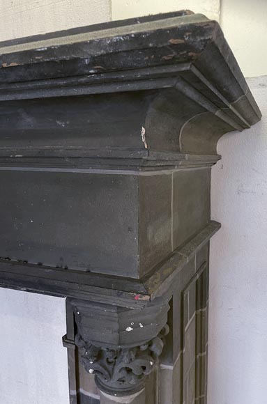 Antique Neo-gothic style wood and cardboard fireplace Antique Neo-gothic style wood and cardboard fireplace-8