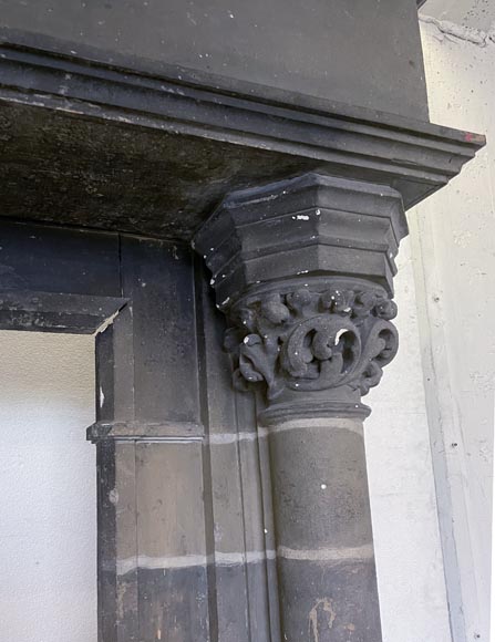 Antique Neo-gothic style wood and cardboard fireplace Antique Neo-gothic style wood and cardboard fireplace-9