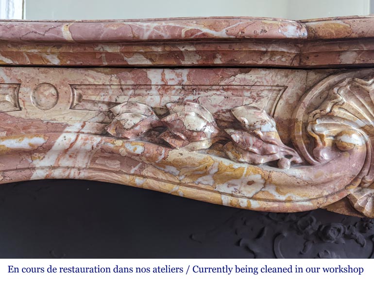 Louis XV style fireplace in Breche de Saint-Maximin marble Louis XV style fireplace in Breche de Saint-Maximin marble-2