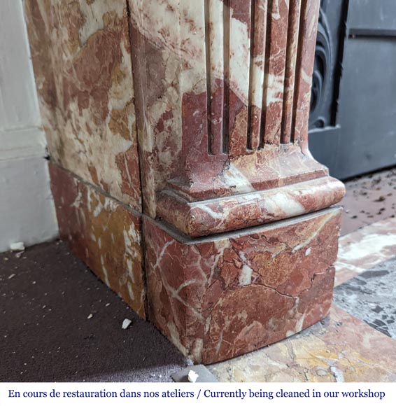 Louis XV style fireplace in Breche de Saint-Maximin marble Louis XV style fireplace in Breche de Saint-Maximin marble-6