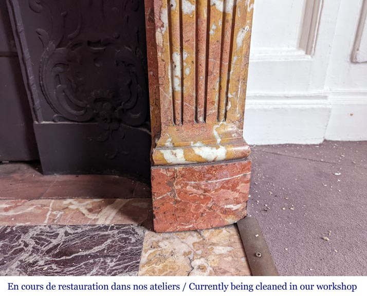 Louis XV style fireplace in Breche de Saint-Maximin marble Louis XV style fireplace in Breche de Saint-Maximin marble-9