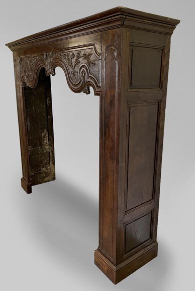 Large Louis XV style wooden fireplace Large Louis XV style wooden fireplace-7