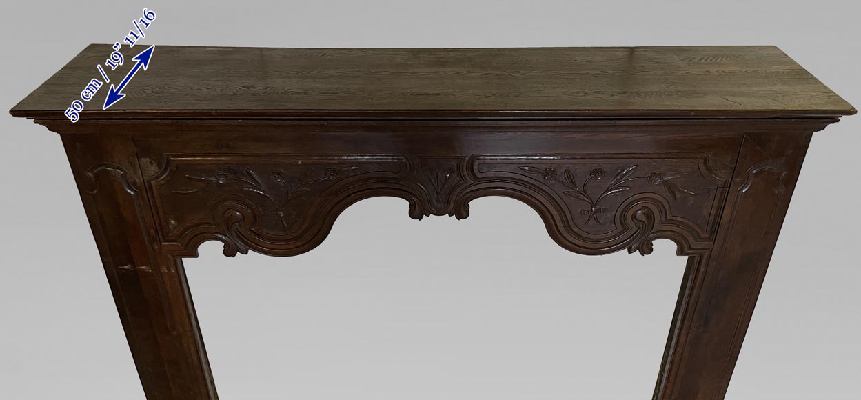 Large Louis XV style wooden fireplace Large Louis XV style wooden fireplace-11