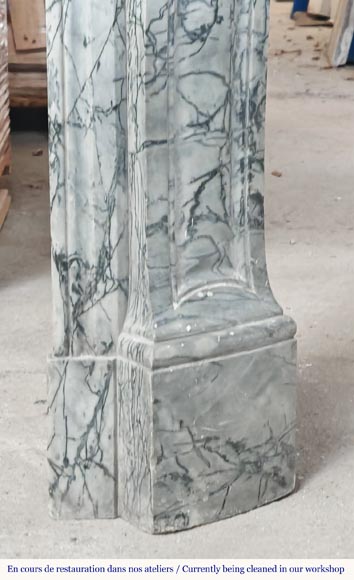 Louis XV style fireplace, Pompadour model, in blue floral marble Louis XV style fireplace, Pompadour model, in blue floral marble-7