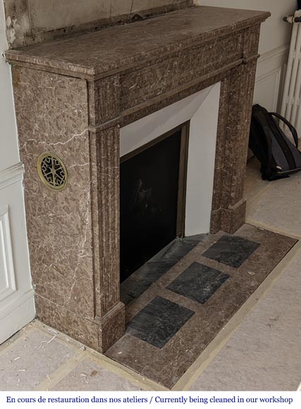 Louis XVI style fireplace in Lunel marble Louis XVI style fireplace in Lunel marble-2