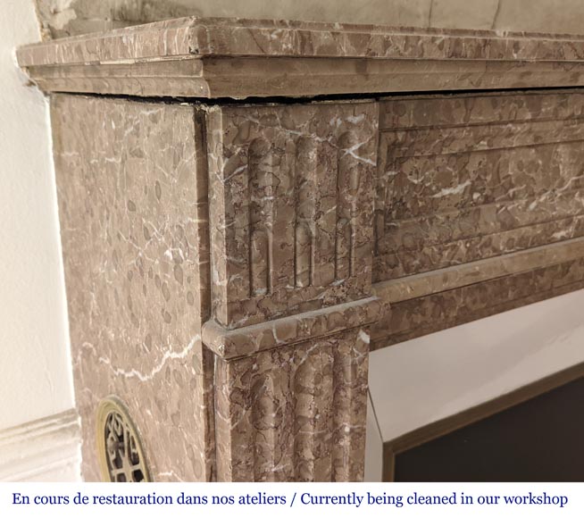 Louis XVI style fireplace in Lunel marble Louis XVI style fireplace in Lunel marble-3