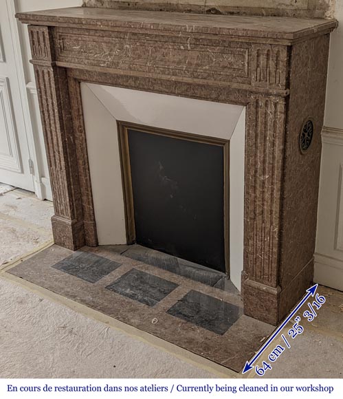 Louis XVI style fireplace in Lunel marble Louis XVI style fireplace in Lunel marble-5