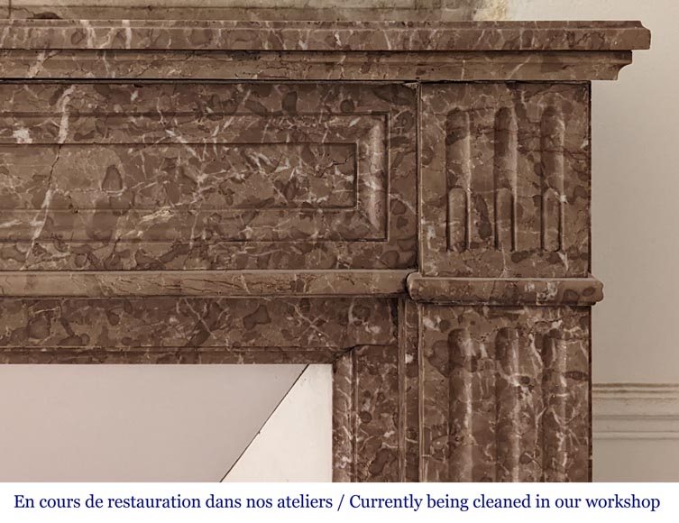 Louis XVI style fireplace in Lunel marble Louis XVI style fireplace in Lunel marble-6