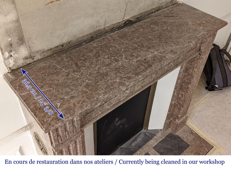Louis XVI style fireplace in Lunel marble Louis XVI style fireplace in Lunel marble-9