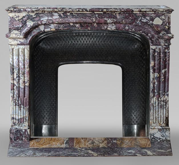 Regence style fireplace made with Fleur de Pêcher marble Regence style fireplace made with Fleur de Pêcher marble-0