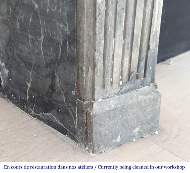 Antique Fireplace from the Louis XVI period in Ardennes gray marble Antique Fireplace from the Louis XVI period in Ardennes gray marble-4