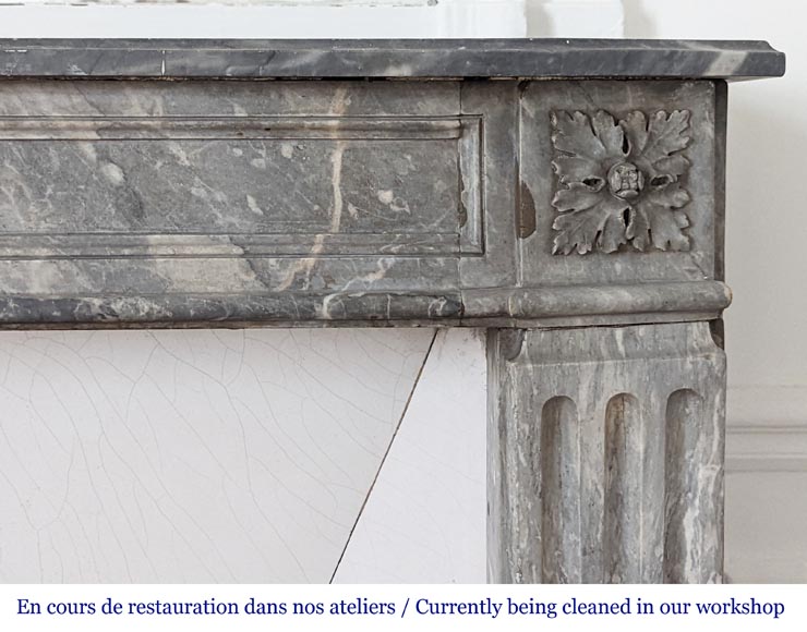 Antique Fireplace from the Louis XVI period in Ardennes gray marble Antique Fireplace from the Louis XVI period in Ardennes gray marble-6
