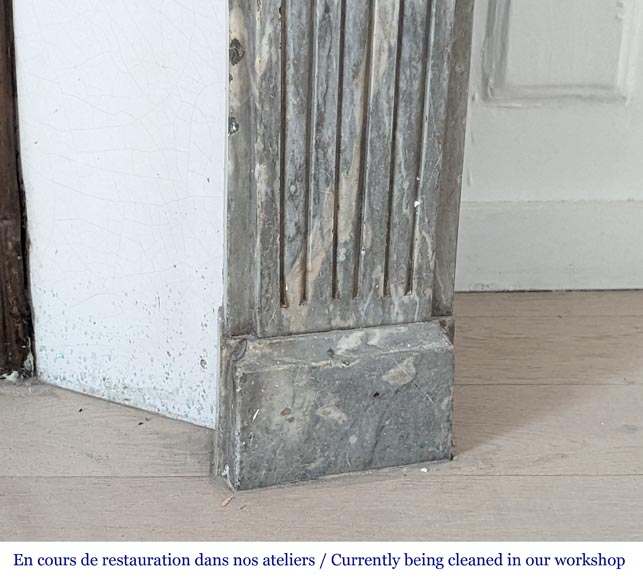 Antique Fireplace from the Louis XVI period in Ardennes gray marble Antique Fireplace from the Louis XVI period in Ardennes gray marble-7
