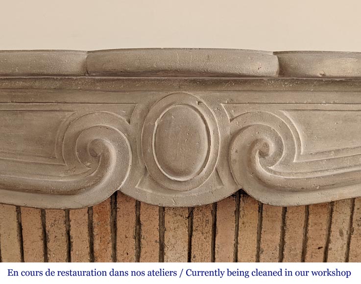 Large Louis XV style stone fireplace Large Louis XV style stone fireplace-1