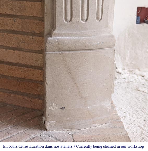 Large Louis XV style stone fireplace Large Louis XV style stone fireplace-8