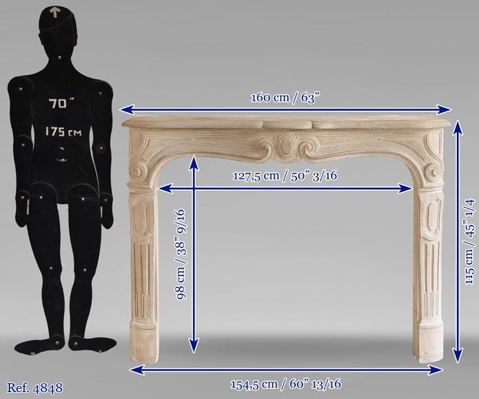 Large Louis XV style stone fireplace Large Louis XV style stone fireplace-10