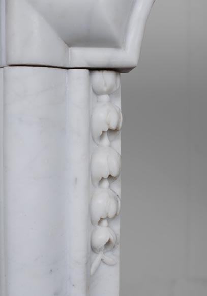 Napoleon III style mantel in Carrara marble Napoleon III style mantel in Carrara marble-7