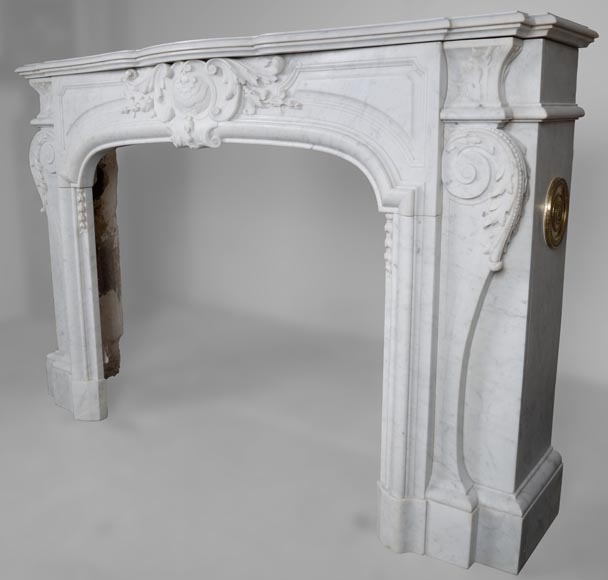 Napoleon III style mantel in Carrara marble Napoleon III style mantel in Carrara marble-9