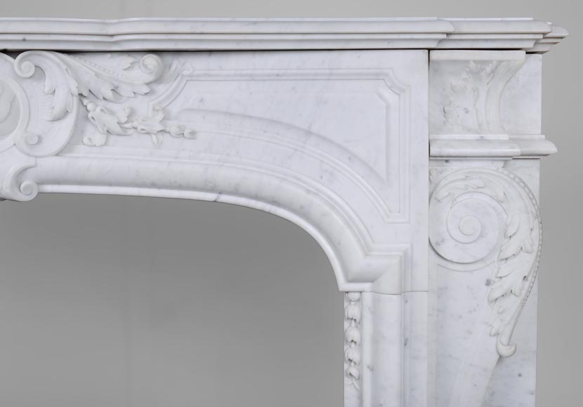 Napoleon III style mantel in Carrara marble Napoleon III style mantel in Carrara marble-10